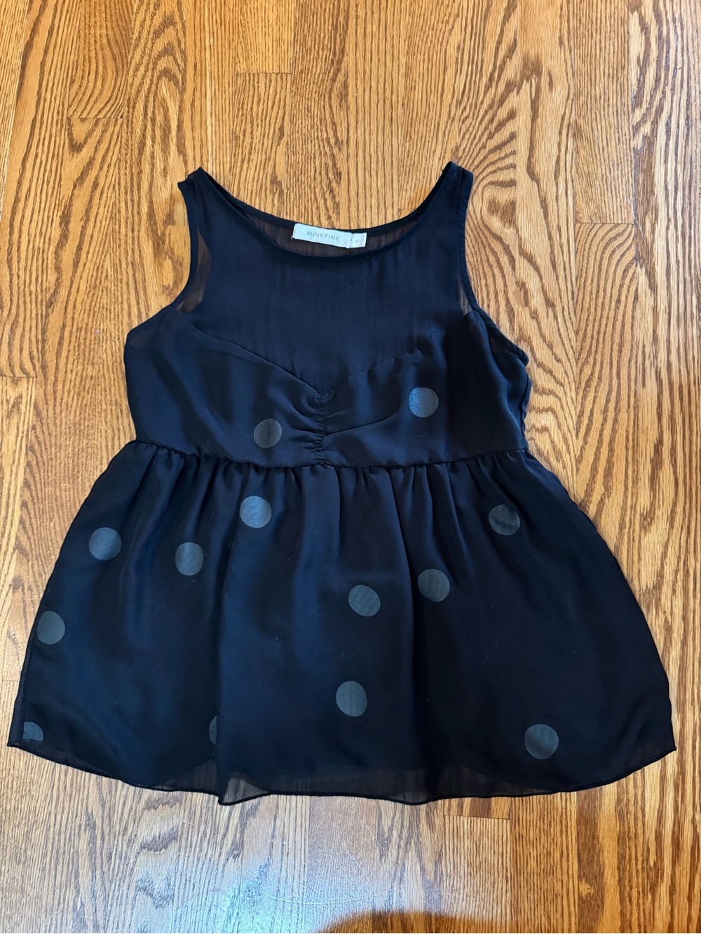 MINKPINK Women's Black Polka Dot Sleeveless Tank Top